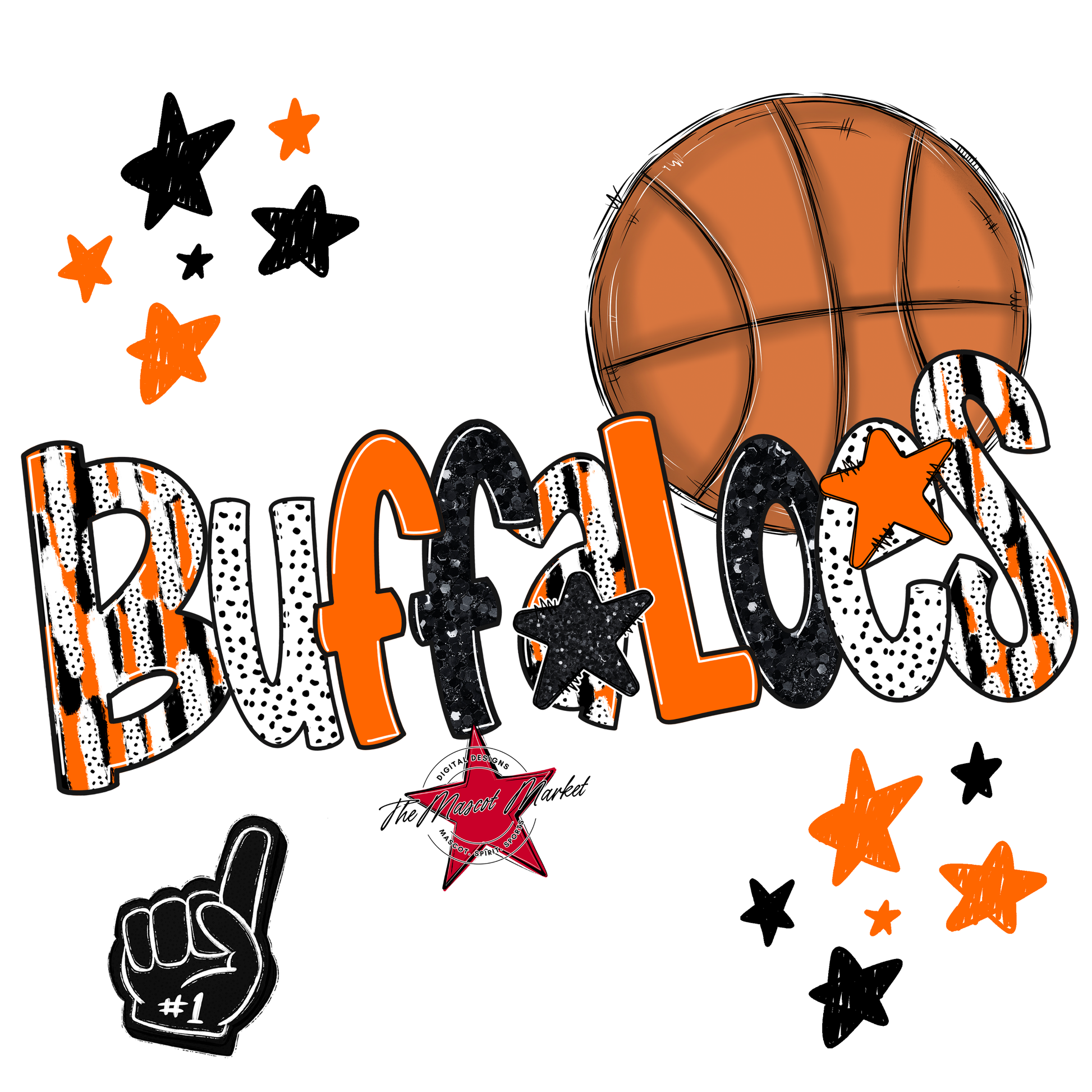 Buffaloes Basketball Scrape-Orange