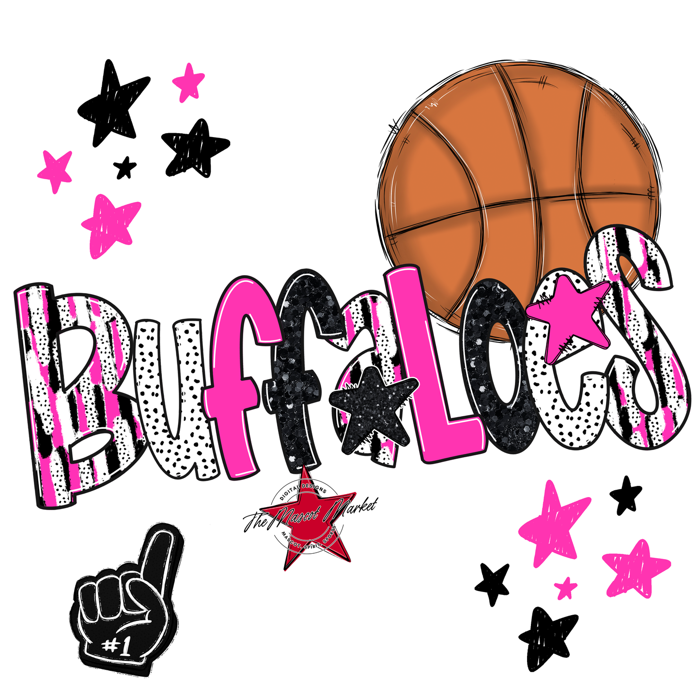 Buffaloes Basketball Scrape-Pink