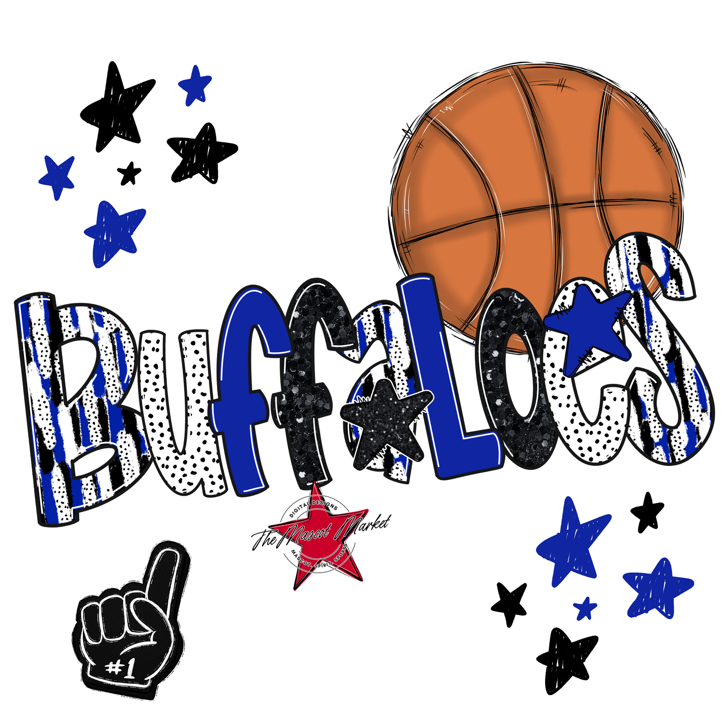 Buffaloes Basketball Scrape-Royal Blue