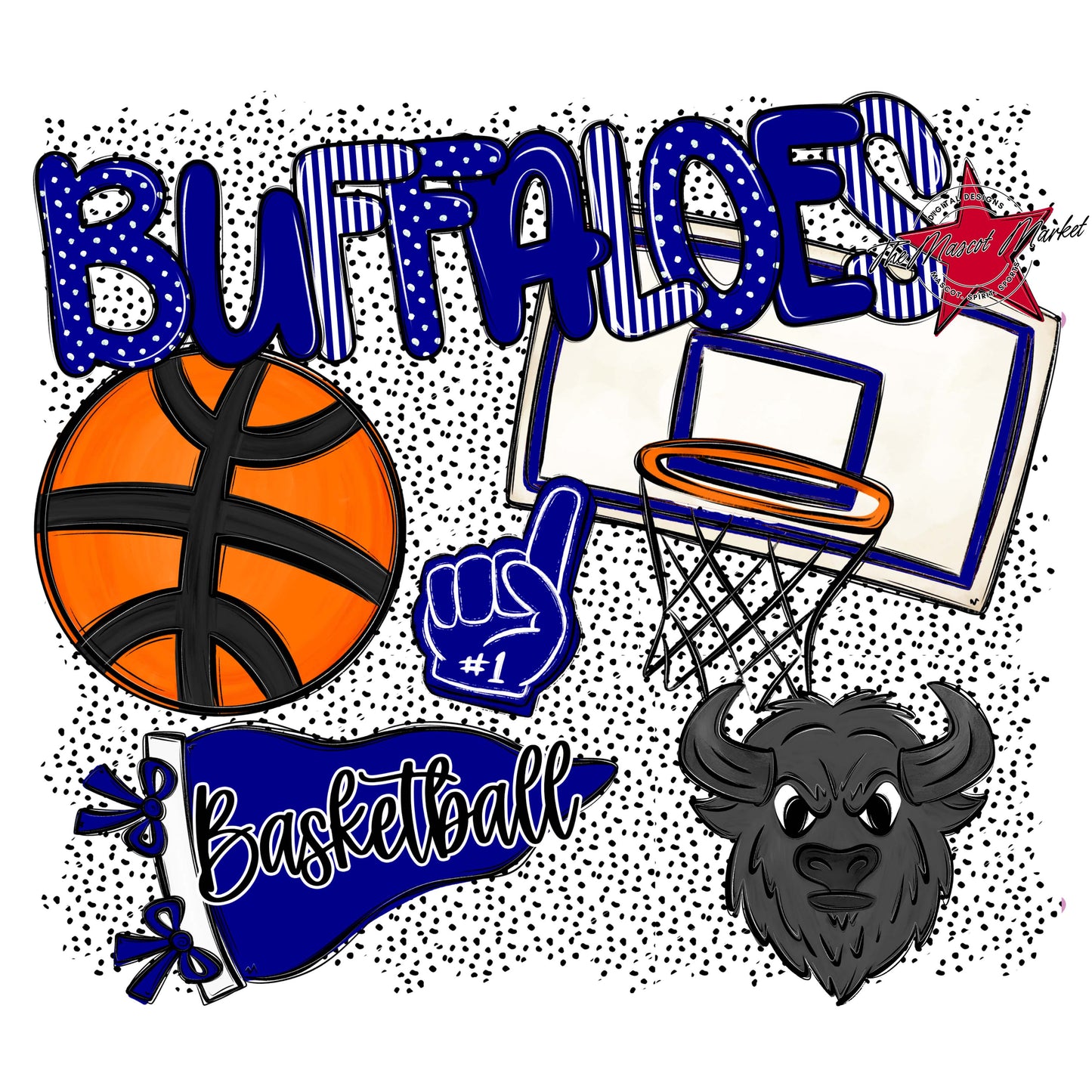 Buffaloes Basketball Spirit-Blue