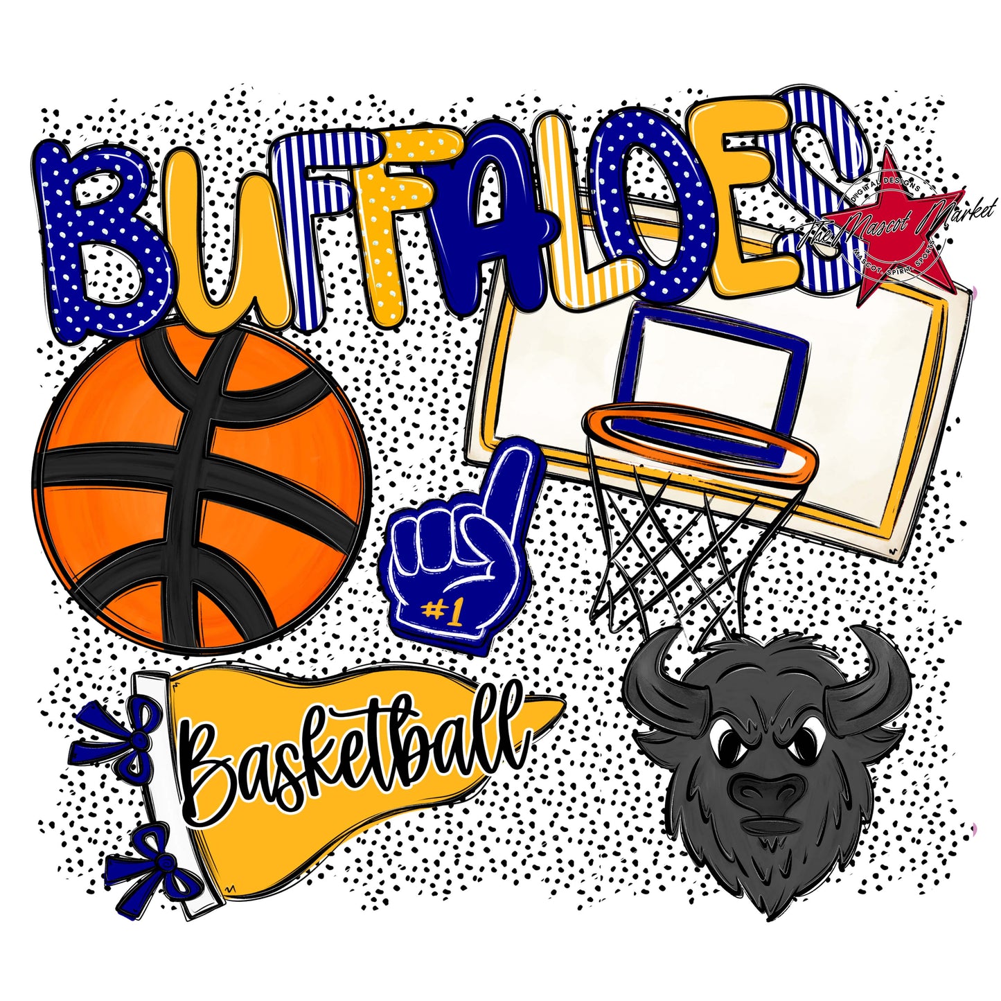 Buffaloes Basketball Spirit-Blue & Yellow