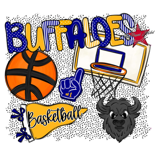 Buffaloes Basketball Spirit-Blue & Yellow