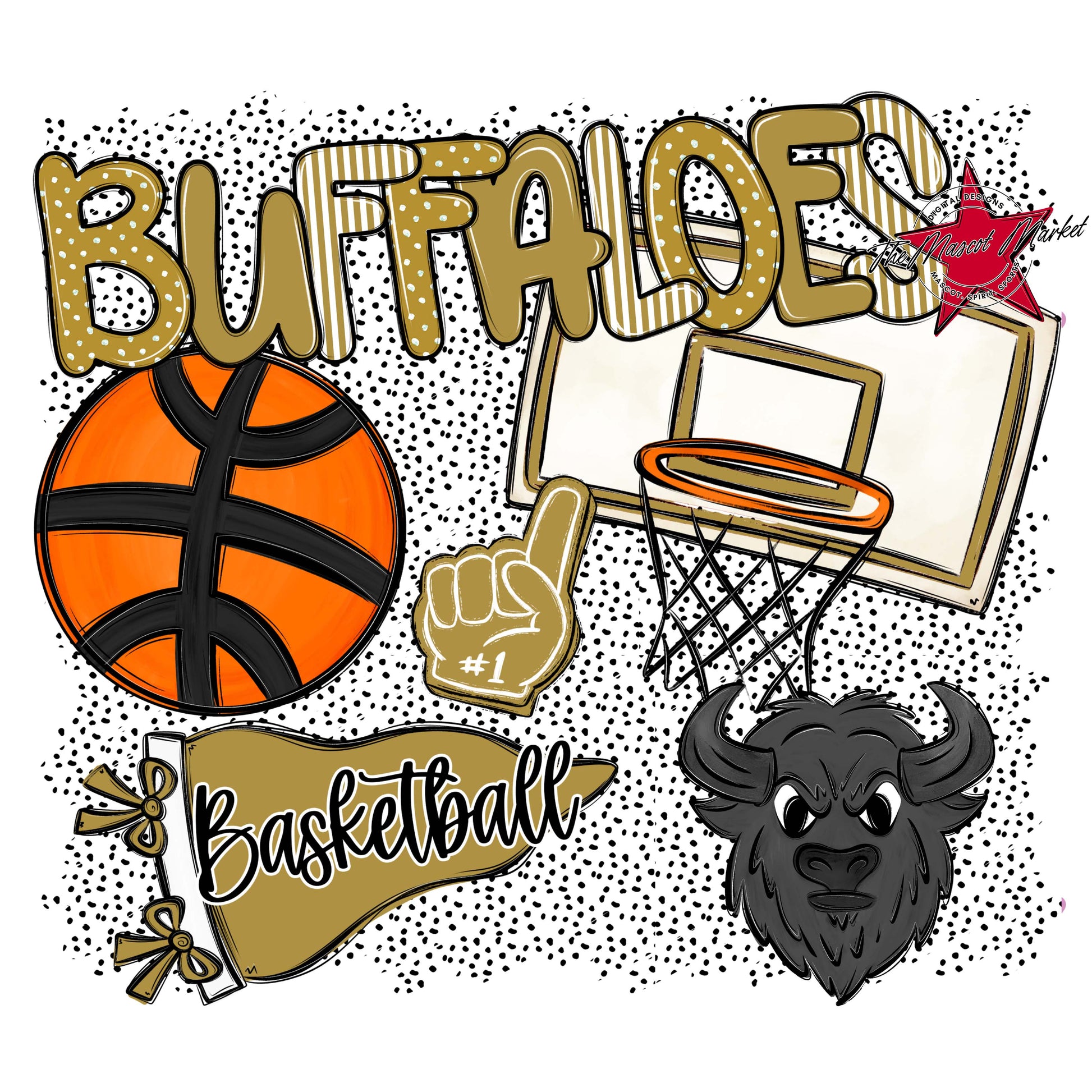 Buffaloes Basketball Spirit-Gold