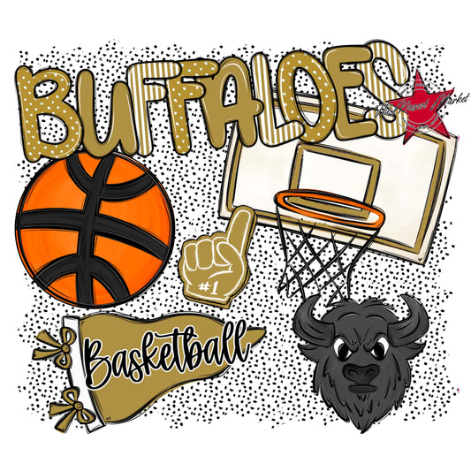 Buffaloes Basketball Spirit-Gold