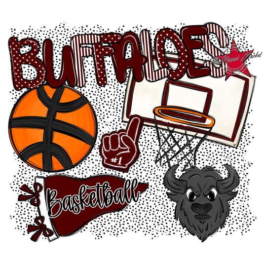 Buffaloes Basketball Spirit-Maroon