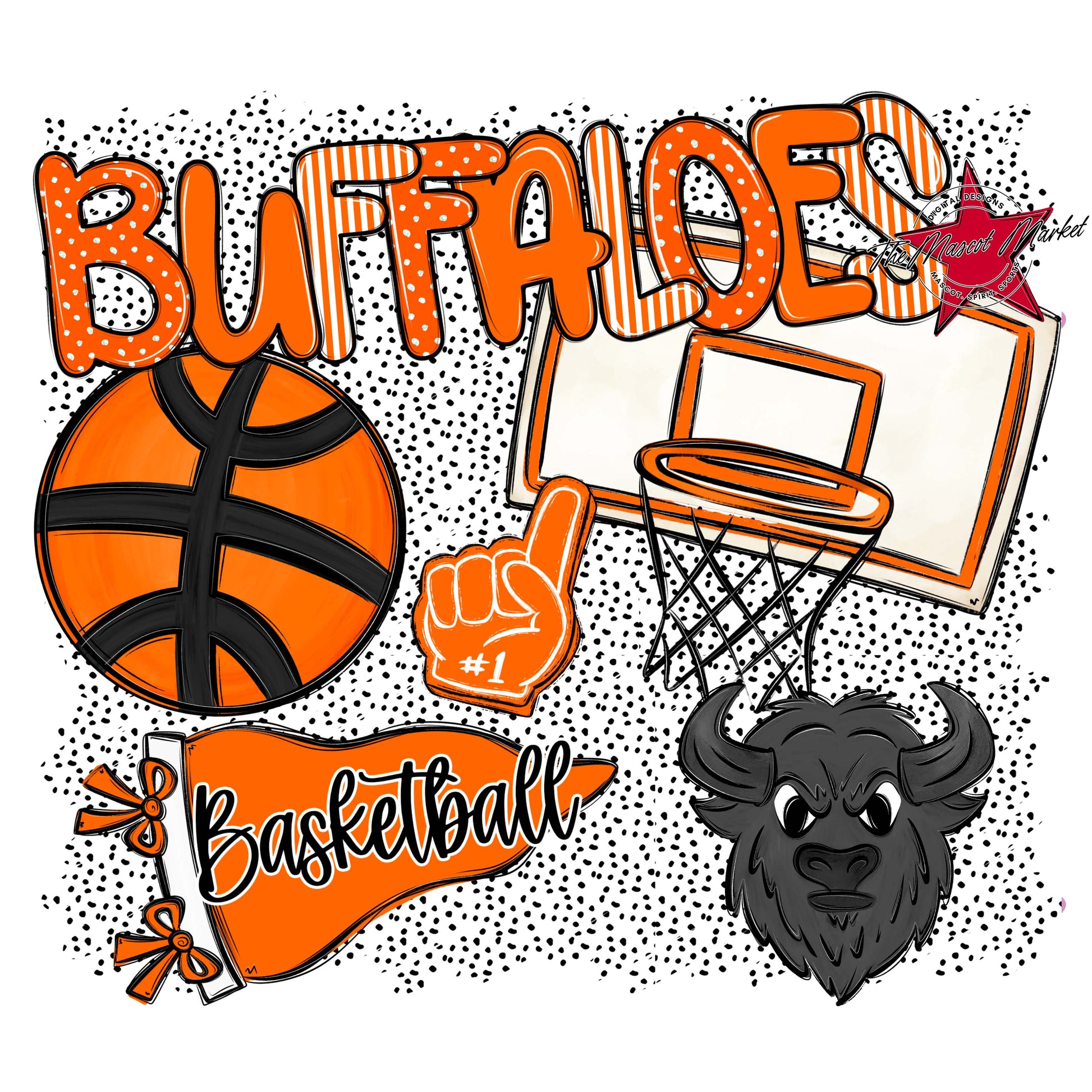 Buffaloes Basketball Spirit-Orange