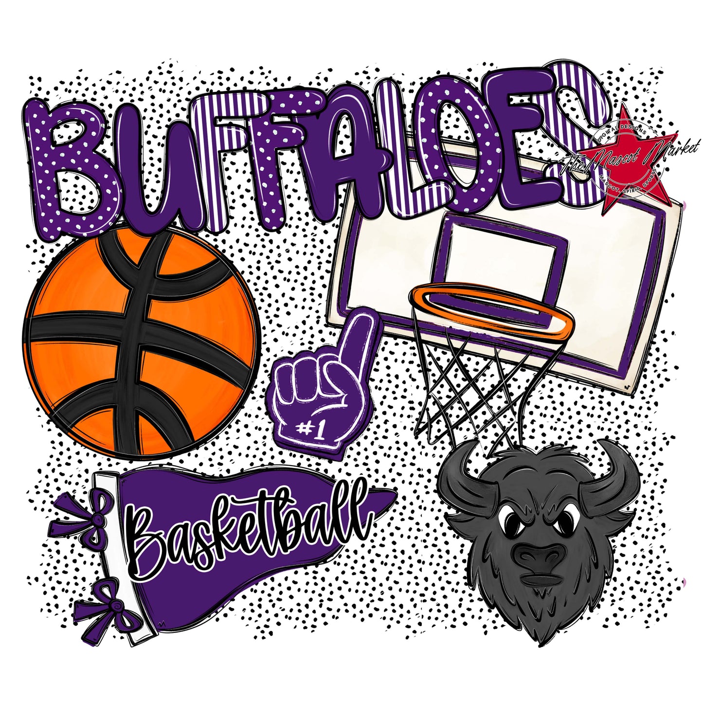 Buffaloes Basketball Spirit-Purple