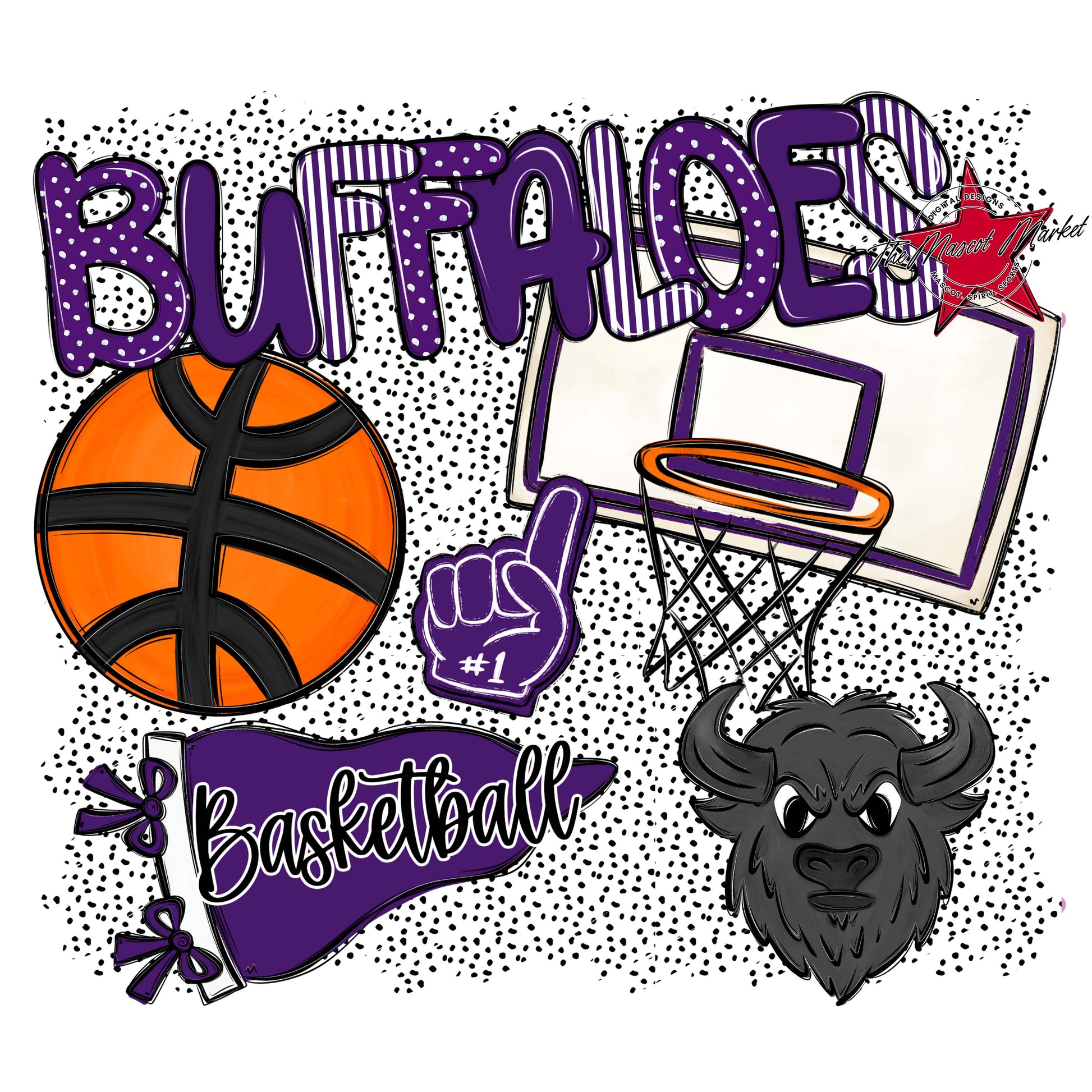 Buffaloes Basketball Spirit-Purple
