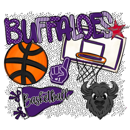 Buffaloes Basketball Spirit-Purple