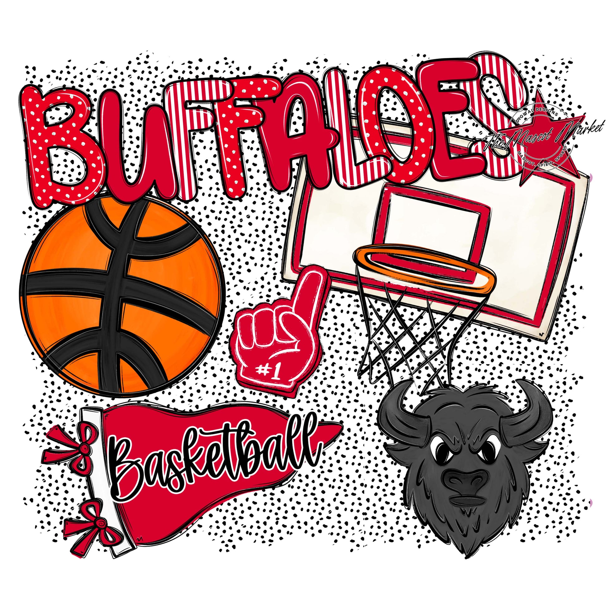 Buffaloes Basketball Spirit-Red