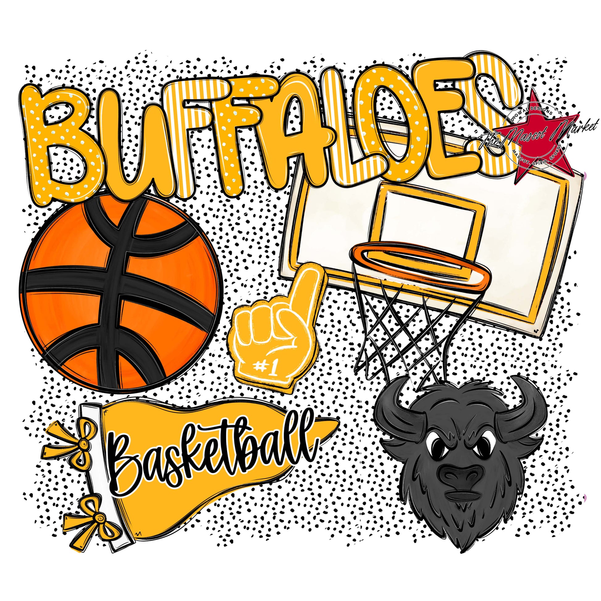 Buffaloes Basketball Spirit-Yellow