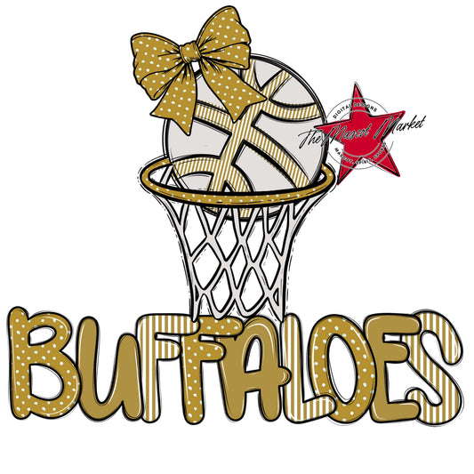 Buffaloes Basketball Spirit Design-Gold