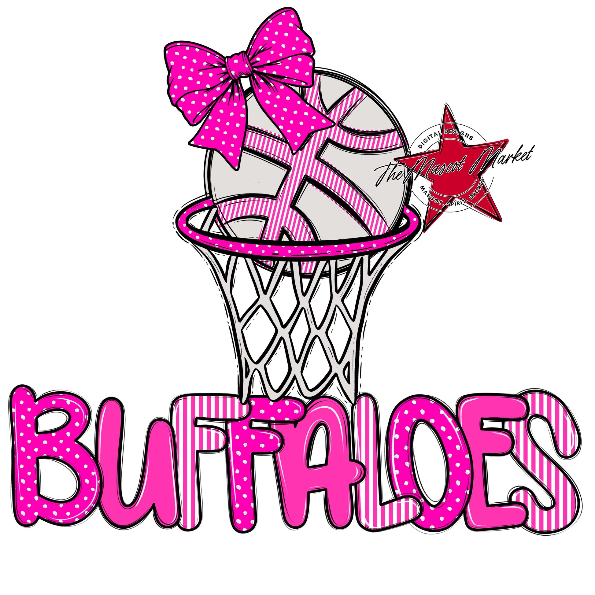 Buffaloes Basketball Spirit Design-Pink