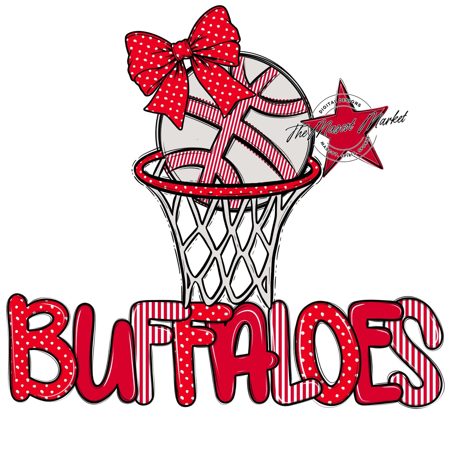 Buffaloes Basketball Spirit Design-Red