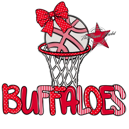 Buffaloes Basketball Spirit Design-Red