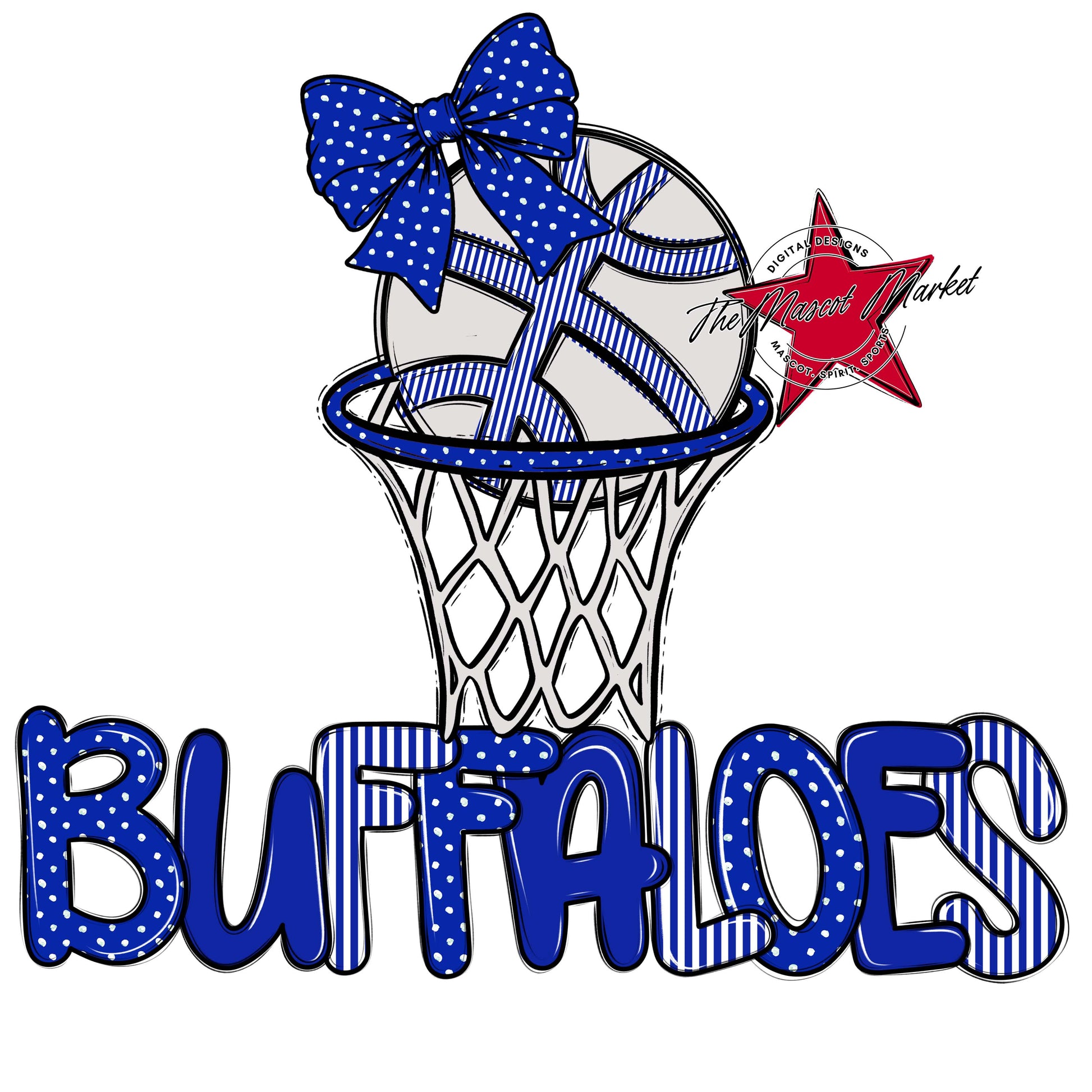 Buffaloes Basketball Spirit Design-Royal Blue