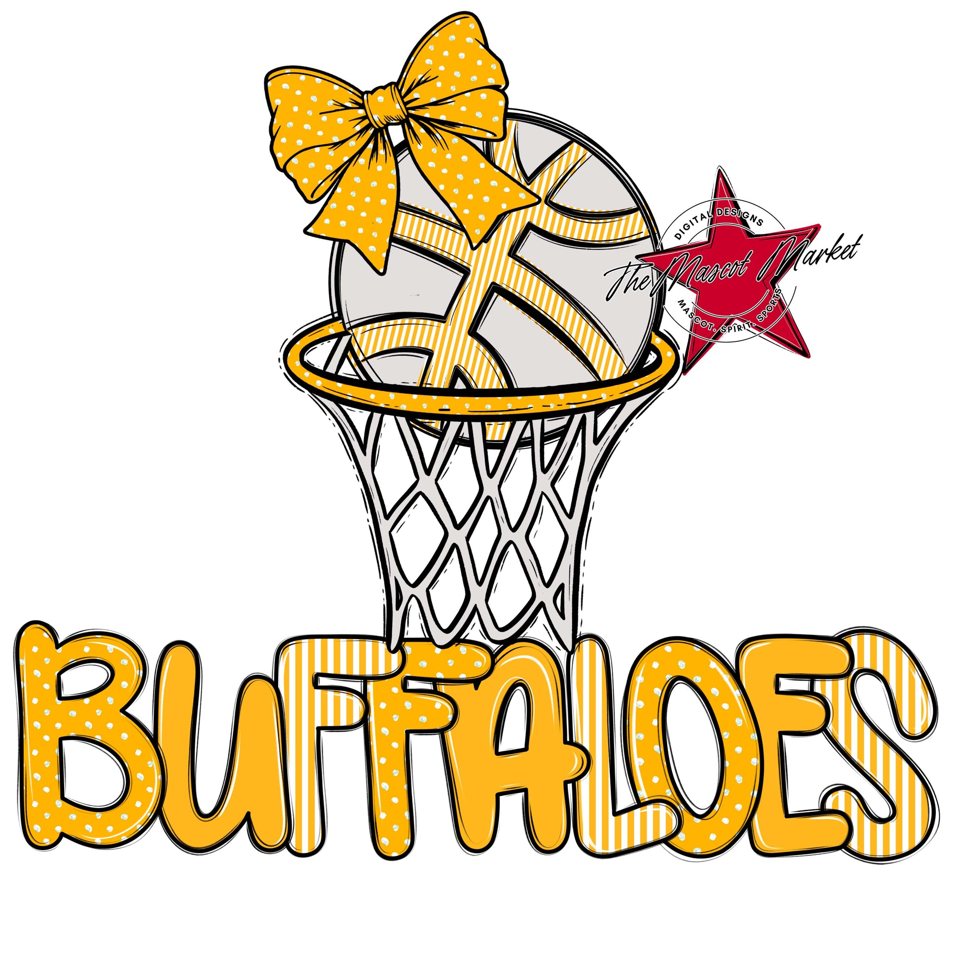Buffaloes Basketball Spirit Design-Yellow