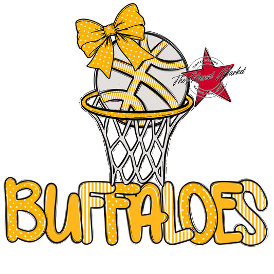 Buffaloes Basketball Spirit Design-Yellow
