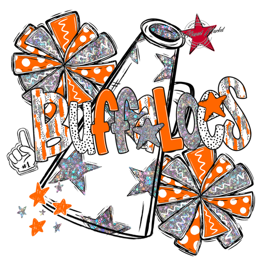 Buffaloes Cheer Megaphone Scrape-Orange