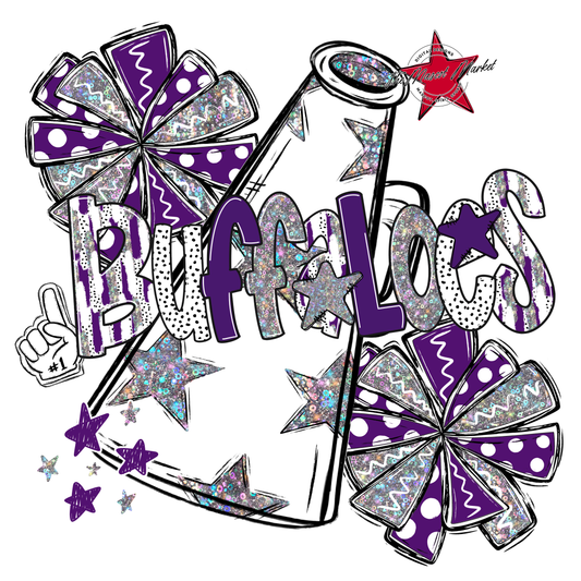 Buffaloes Cheer Megaphone Scrape-Purple