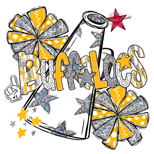 Buffaloes Cheer Megaphone Scrape-Yellow