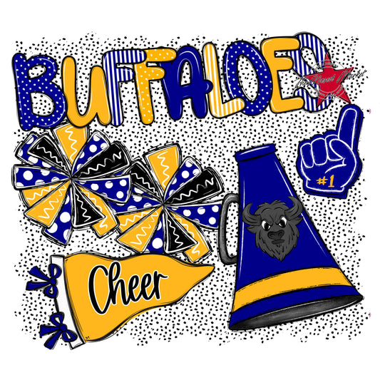 Buffaloes Cheer Spirit-Blue & Yellow
