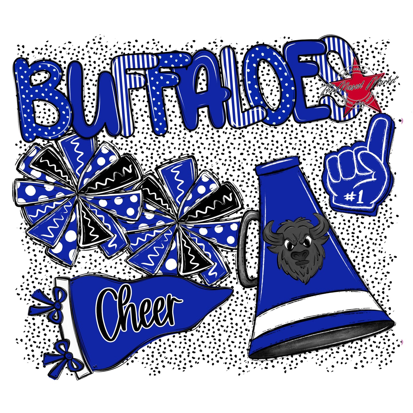 Buffaloes Cheer Spirit-Royal Blue