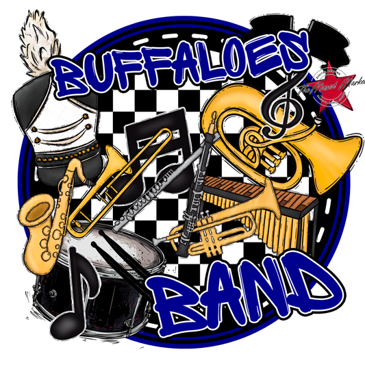 Buffaloes Circle Band Design-Blue