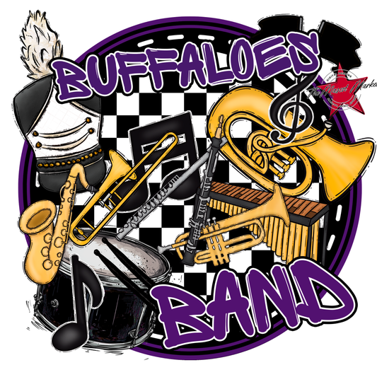 Buffaloes Circle Band Design-Purple