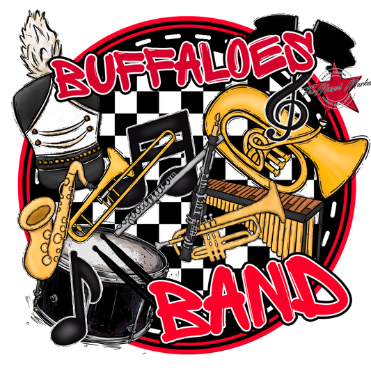 Buffaloes Circle Band Design-Red
