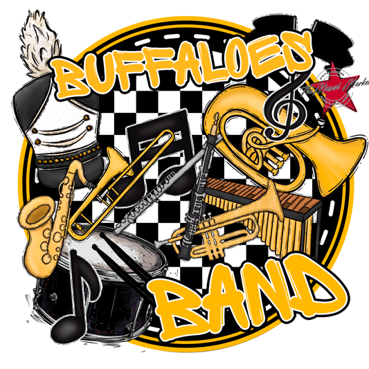 Buffaloes Circle Band Design-Yellow