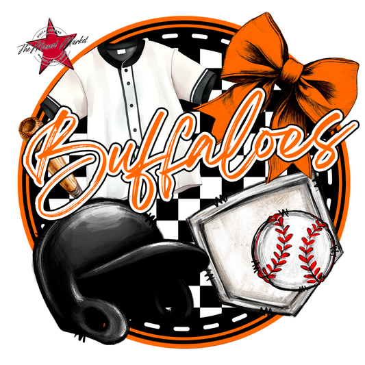 Buffaloes Circle Baseball Design-Orange