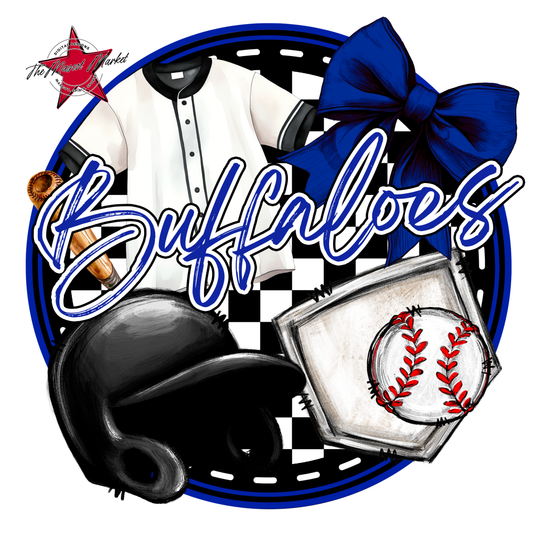 Buffaloes Circle Baseball Design-Royal Blue