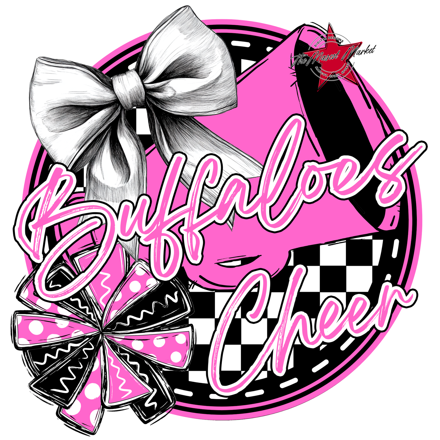 Buffaloes Circle Cheer Design-Baby Pink