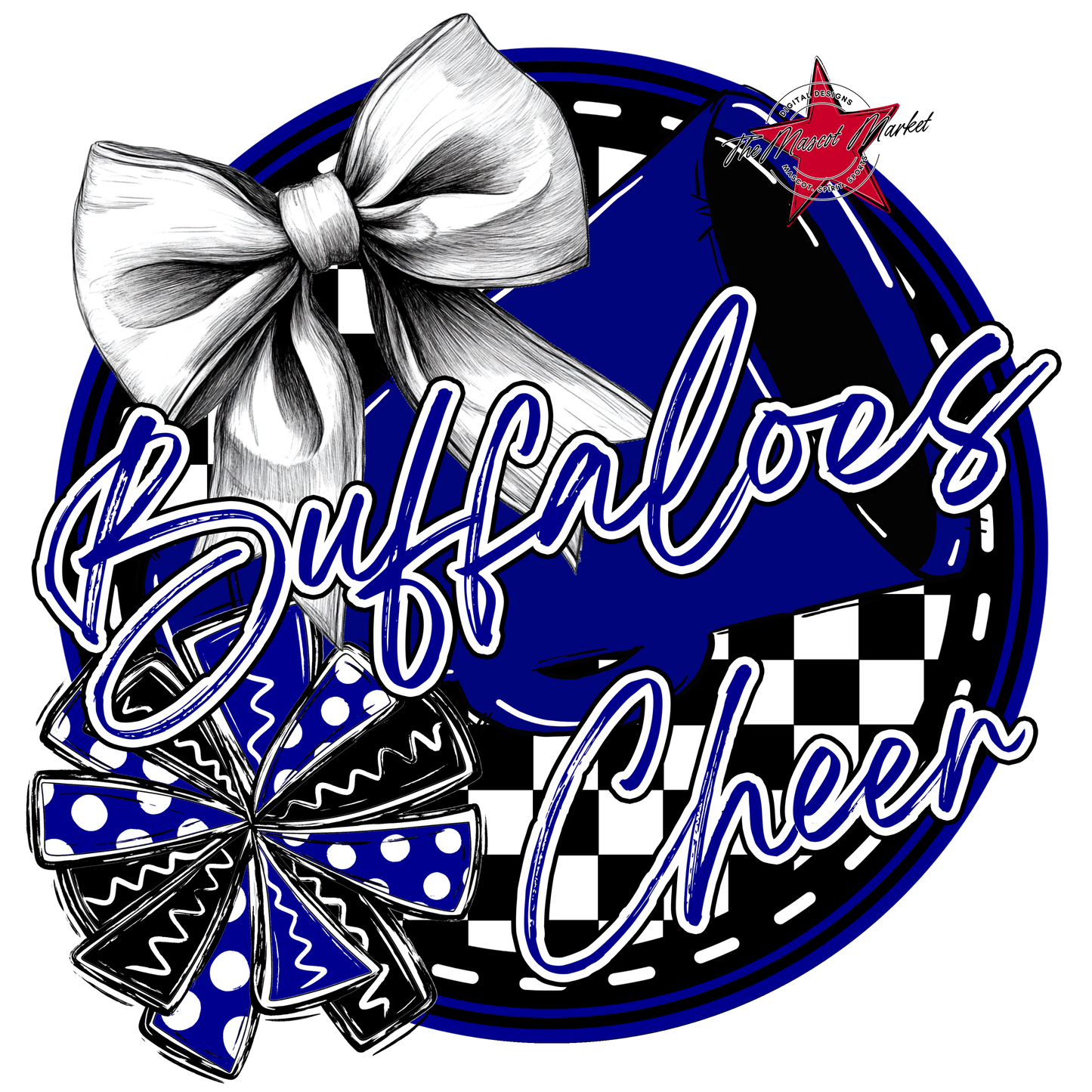 Buffaloes Circle Cheer Design-Blue