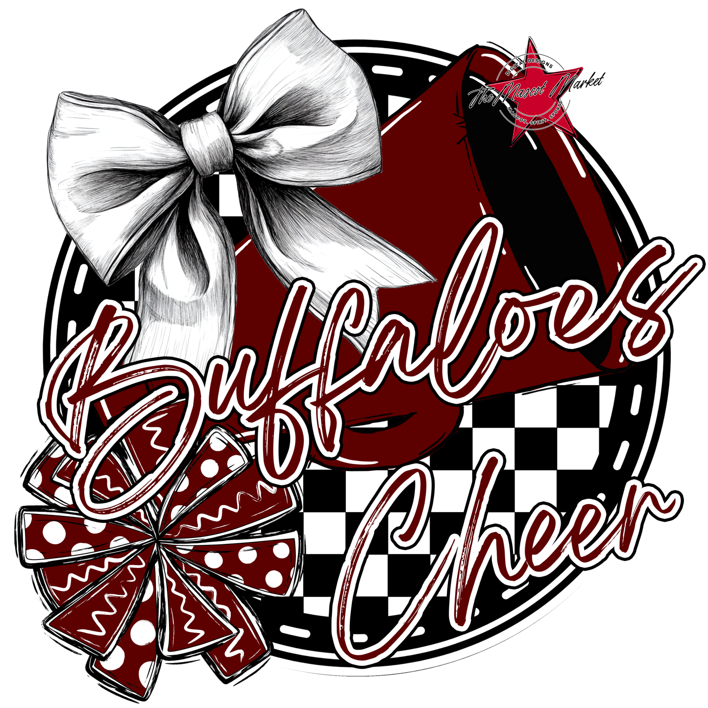 Buffaloes Circle Cheer Design-Maroon