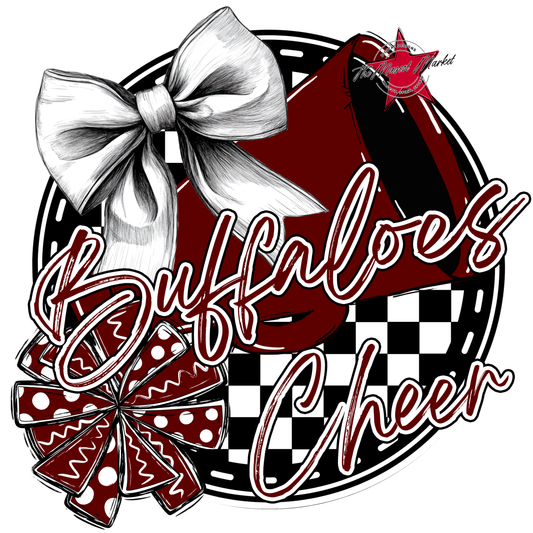 Buffaloes Circle Cheer Design-Maroon