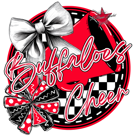 Buffaloes Circle Cheer Design-Red