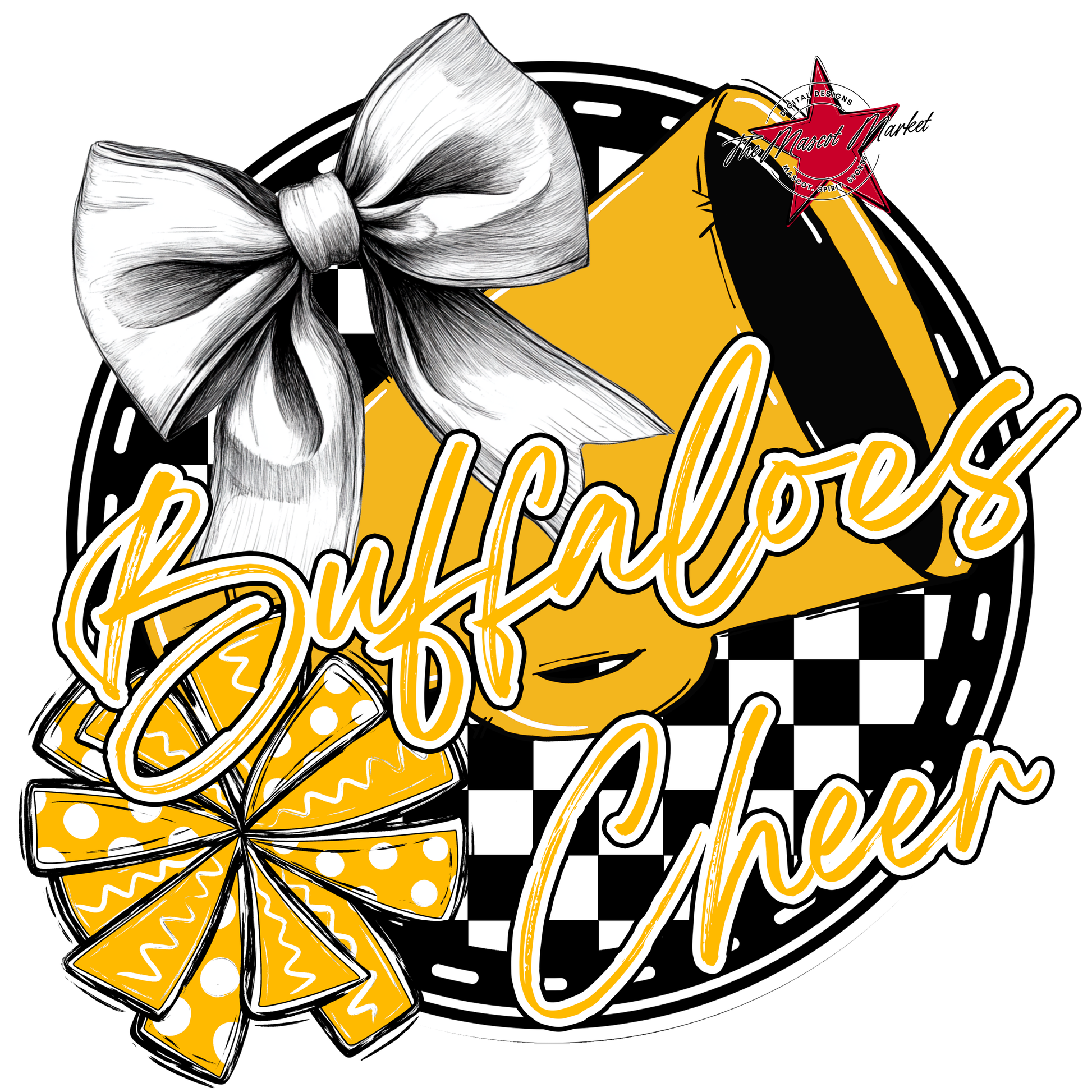 Buffaloes Circle Cheer Design-Yellow