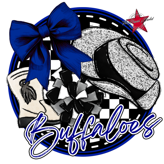 Buffaloes Circle Drillteam Design-Blue