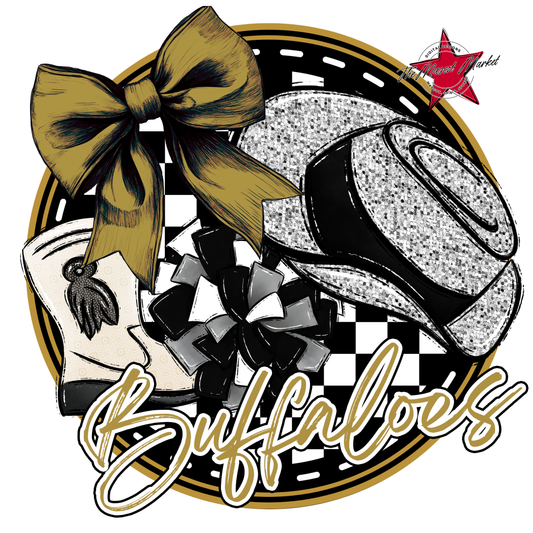 Buffaloes Circle Drillteam Design-Gold