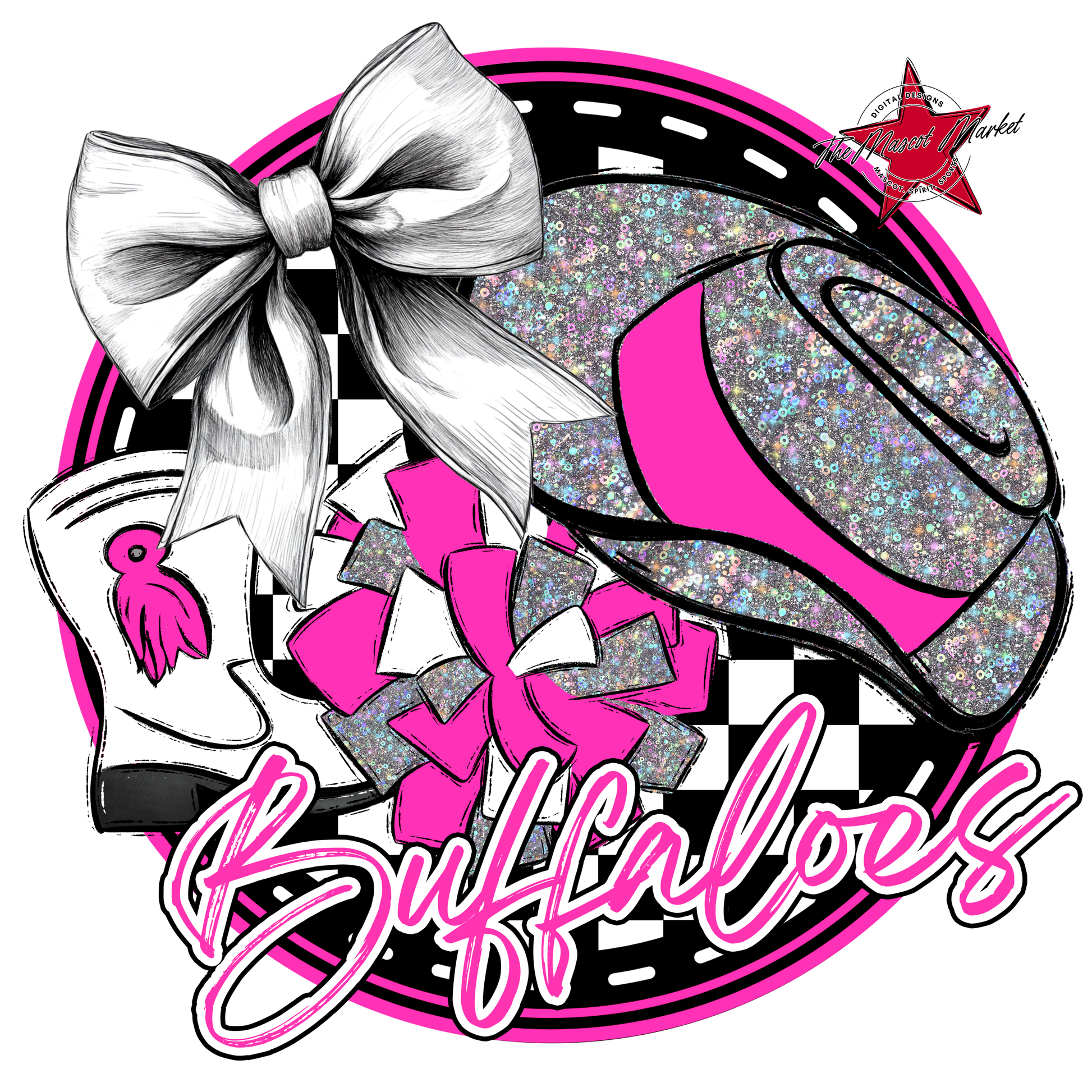 Buffaloes Circle Drillteam Design-Pink