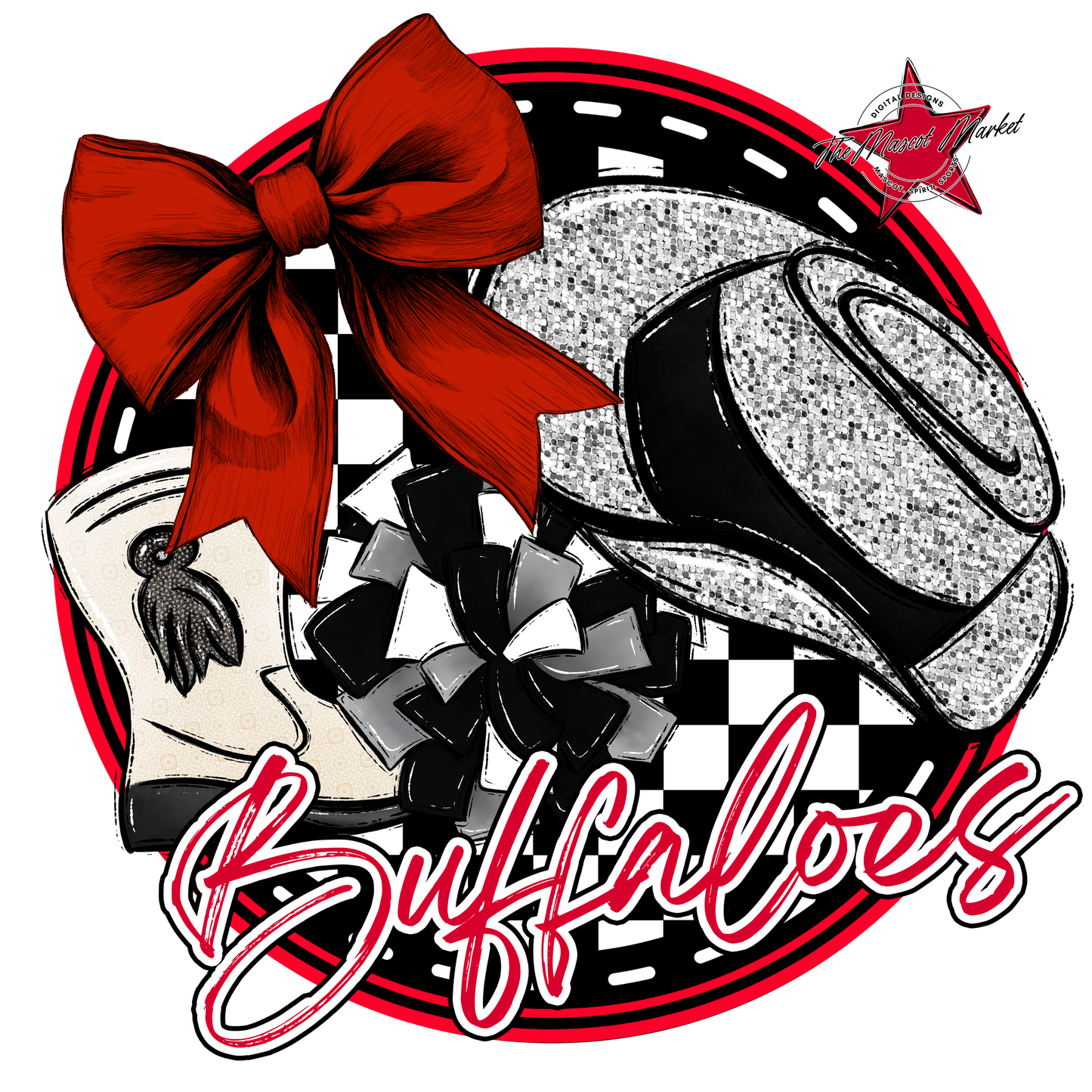 Buffaloes Circle Drillteam Design-Red