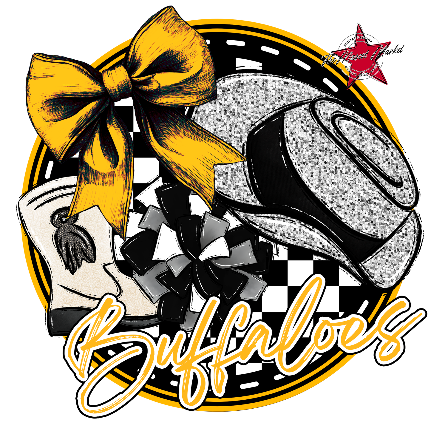 Buffaloes Circle Drillteam Design-Yellow