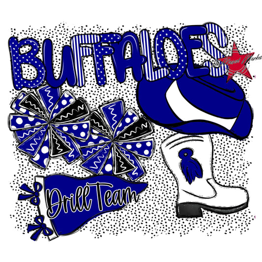 Buffaloes Drillteam Spirit-Blue