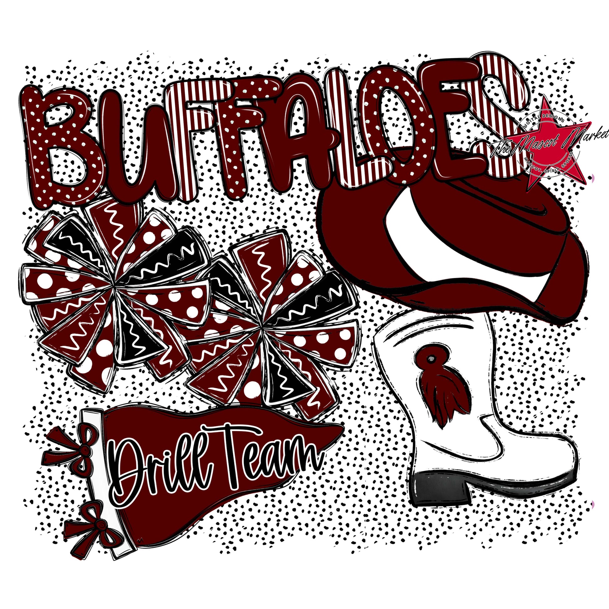 Buffaloes Drillteam Spirit-Maroon