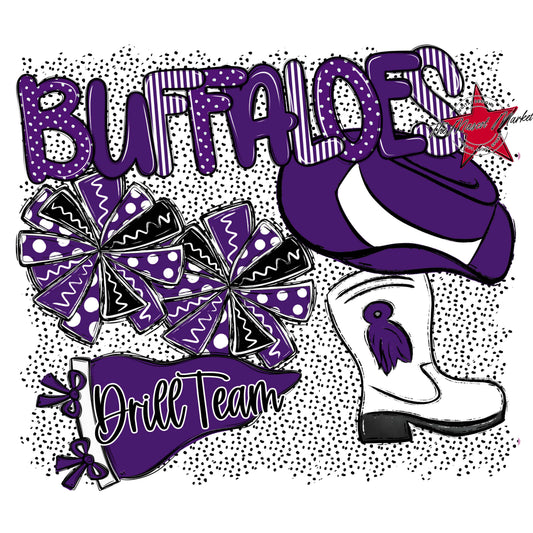 Buffaloes Drillteam Spirit-Purple