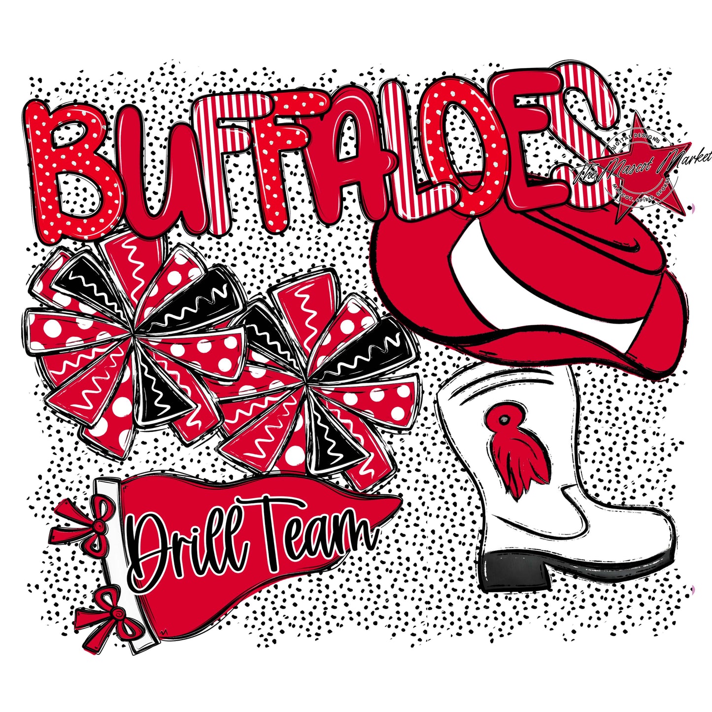 Buffaloes Drillteam Spirit-Red
