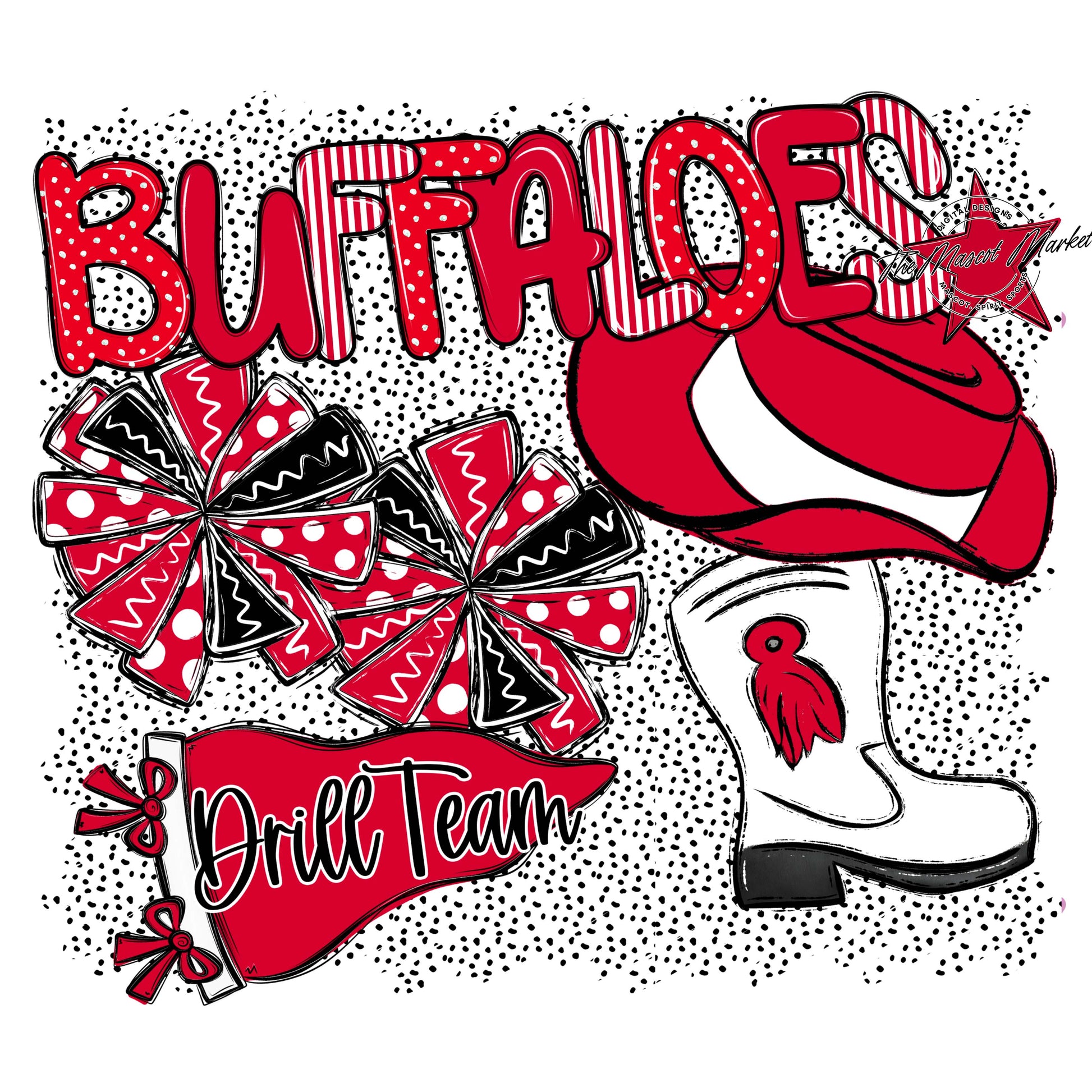 Buffaloes Drillteam Spirit-Red