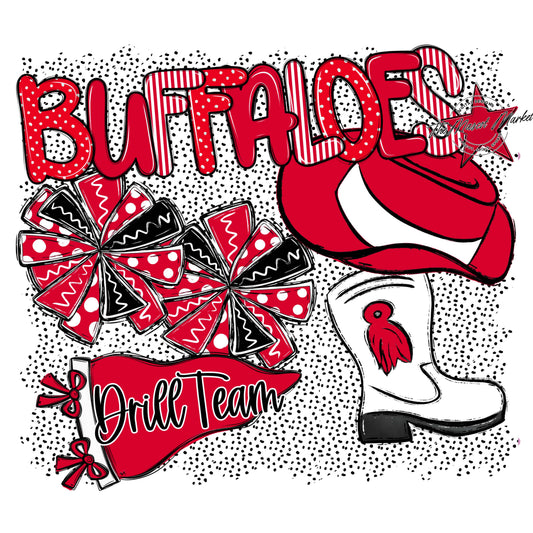 Buffaloes Drillteam Spirit-Red